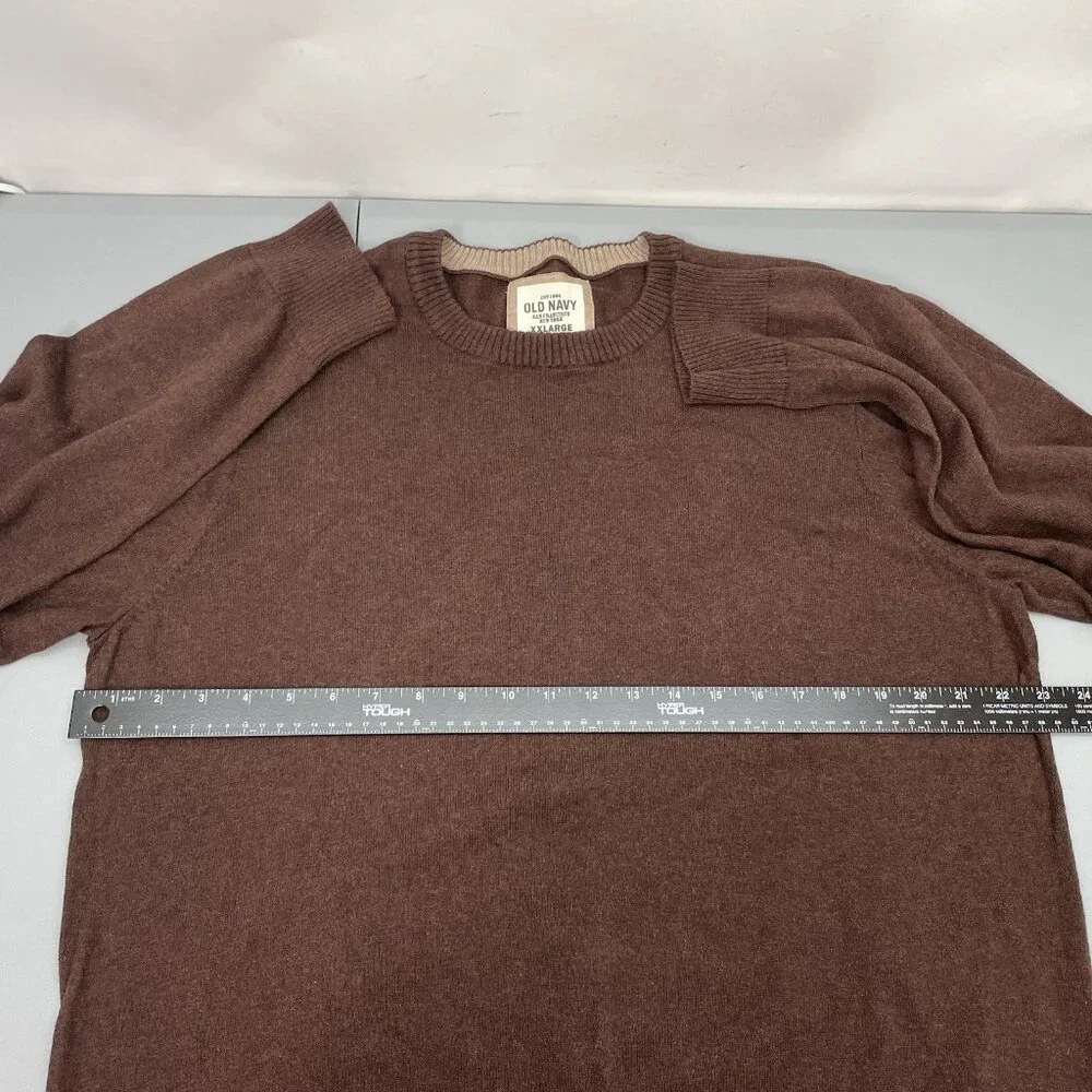 Old Navy Crewneck Sweater Cashmere Cotton Blend Brown Mens XXL